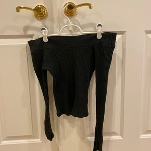 Urban outfitters Black ribbed off the shoulder top